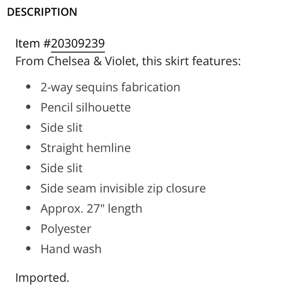 NWT* CHELSEA & VIOLET 2-Way Sequin Side-Slit Midi Pencil Skirt - Picture 10 of 13